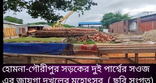 হোমনা- গৌরীপুর সড়কের দুই পাশের সওজ এর জমি দখলের মহোৎসব, দখলদারদের দৌরাত্ম্য, নিরব প্রশাসন ।
