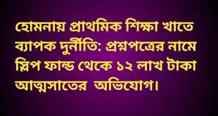 হোমনায় প্রাথমিক শিক্ষা খাতে ব্যাপক দুর্নীতি: প্রশ্নপত্রের নামে স্লিপ ফান্ড থেকে ১২ লাখ টাকা আত্মসাতের অভিযোগ!